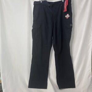 Union Bay Survivor Cargo Pants Mens 38x34 Navy Blue Straight‎ Leg Belted Work